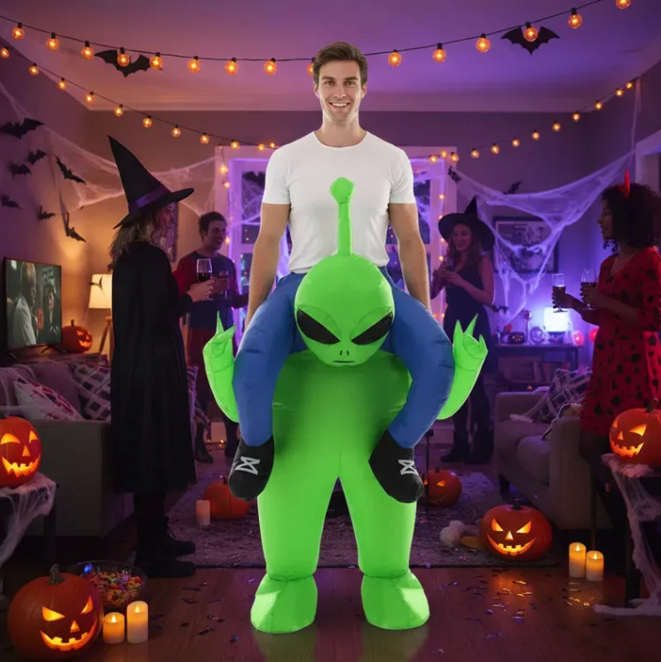Traje Inflable Alien “A Hombros” – Edición Halloween adulto y niño 👽