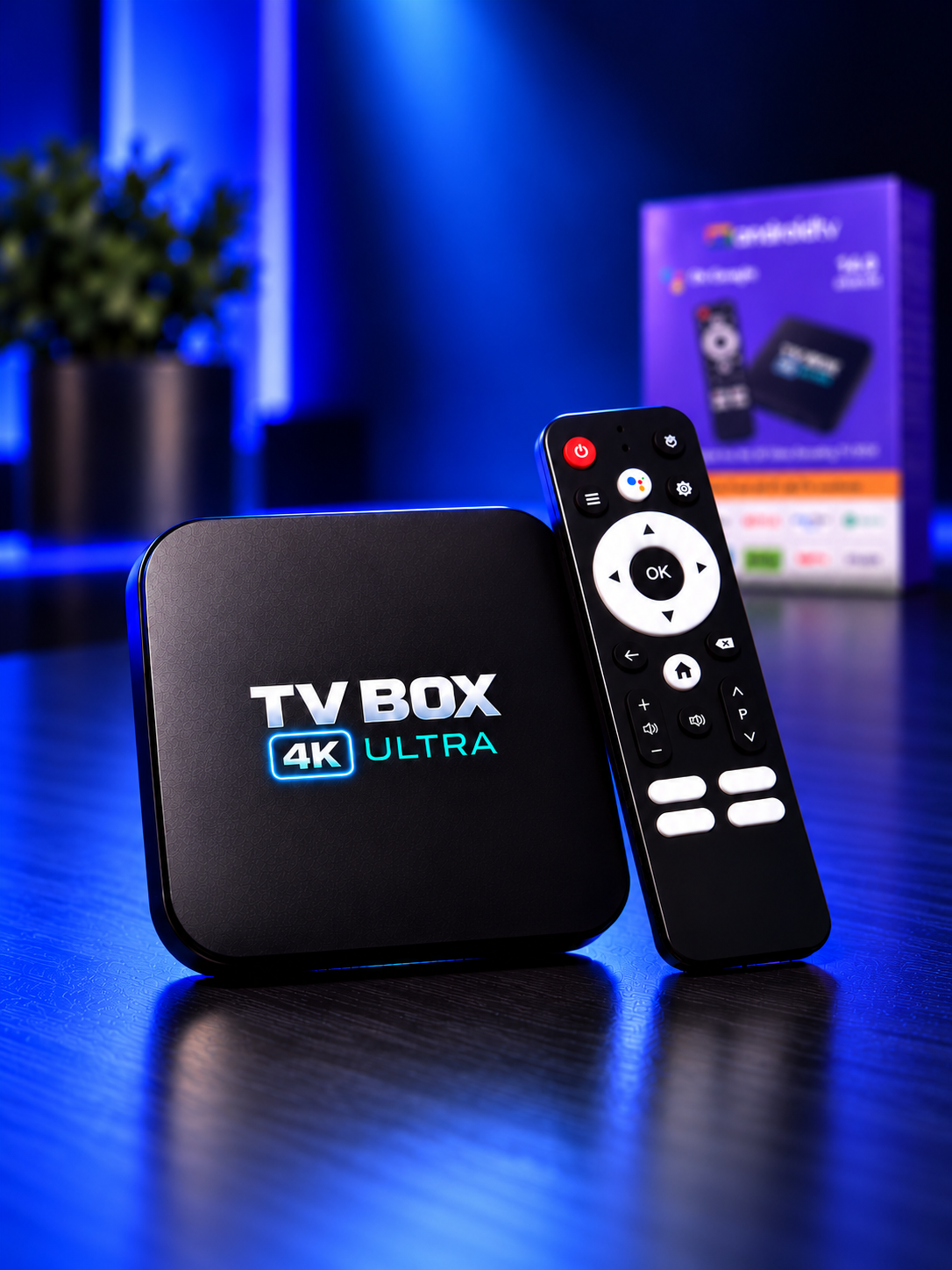 TV Box 4K Ultra y control remoto